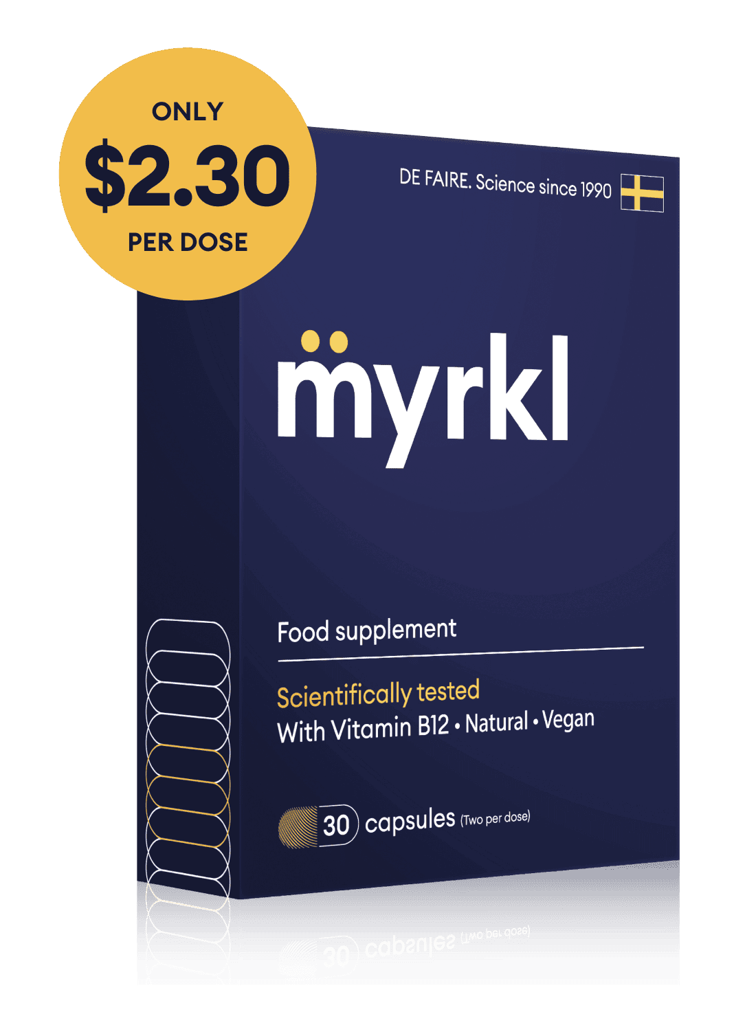 Myrkl scientfically tested food supplement, result of 30 years of R&D