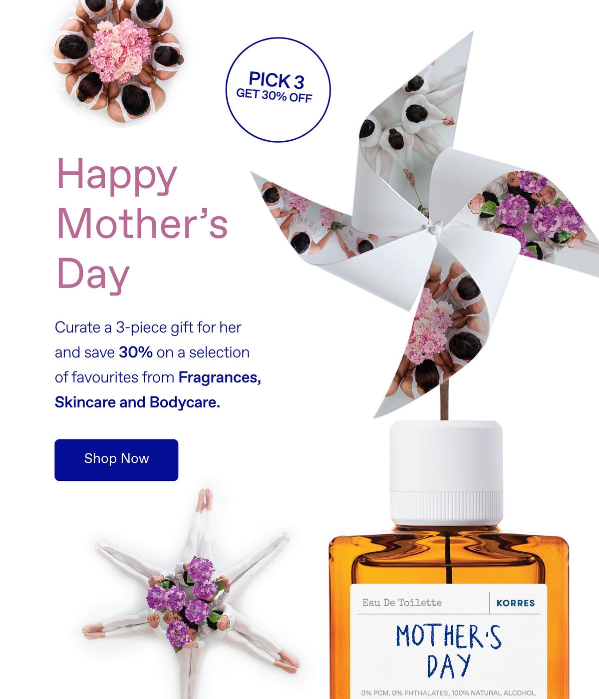 Mother's Day Offer - Buy 3 of Fragrances, Skincare and Bodycare and get 30% off