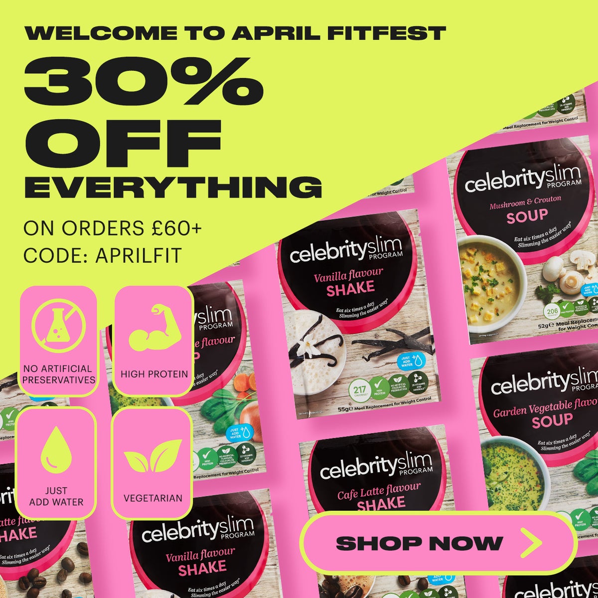 WELCOME TO APRIL FITFEST | 30% OFF ON ORDERS £60+ | USE CODE: APRILFIT