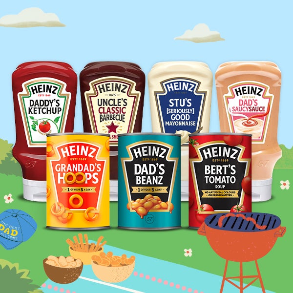 personalise this fathers day. Create a unique gift he’ll love and save up to 20% on personalised Heinz favourites when you buy 3 or more!