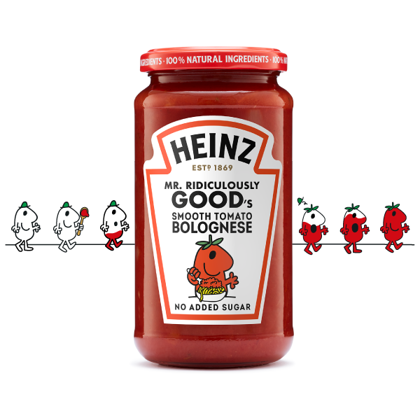 WE TEAMED UP WITH MR. MEN LITTLE MISS! Introducing Mr. Ridiculously Good’s Smooth Tomato Bolognese. Made with 100% natural ingredients, no added sugar, and packed with hidden vegetables.