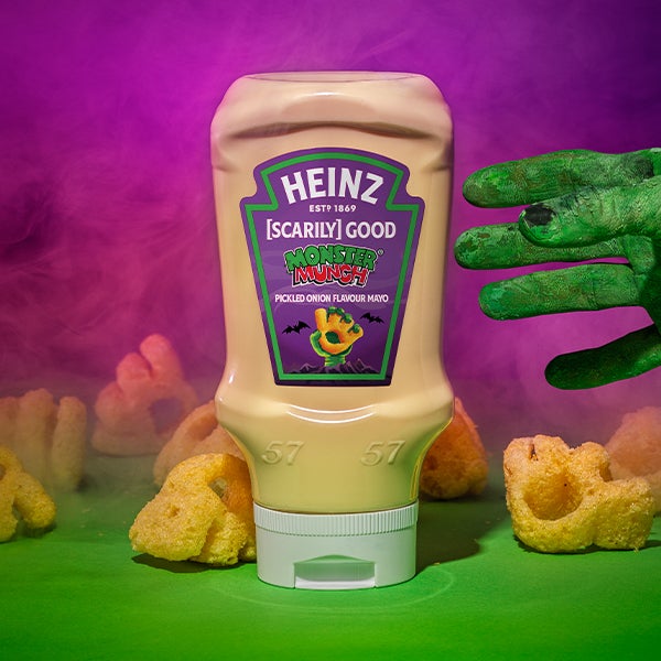 No Tricks, Just Treats! Heinz [Scarily] Good Monster Munch Mayo is BACK! It’s the comeback we've all been waiting for...Heinz [Scarily] Good Monster Munch Mayo is back in time for spooky season! Combining the iconic flavour of Pickled Onion Monster Munch Snacks with the smooth, rich and creamy texture of Heinz Mayo, get ready to serve up snacks that are as thrilling as your Halloween fit.
