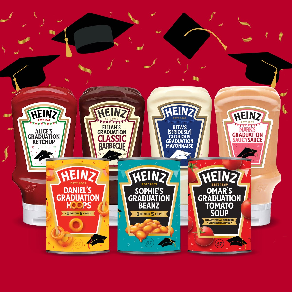 Celebrate their big day with a personalized touch. Get custom Ketchup, Beanz and more for the Heinz lover in your life.