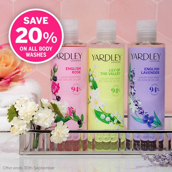 20% off Body Washes - till 30th of September