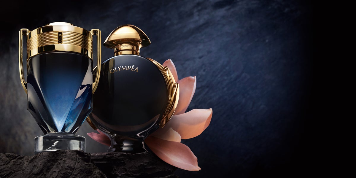 Invictus & Olympéa Pafum - the new fragrances for him & for her by rabanne