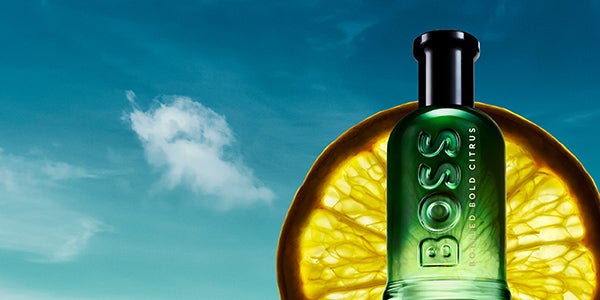 Brand lander BOSS Bottled Bold Citrus Hero Banner