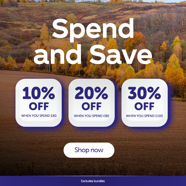 Spend and save : 10% off WYS £60 20% off WYS £80 30% off WYS £100. shop now