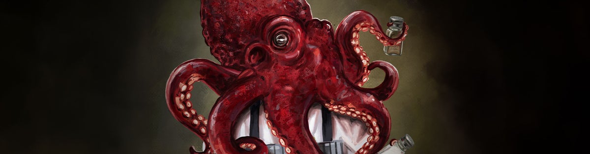 Cartoon of an octopus