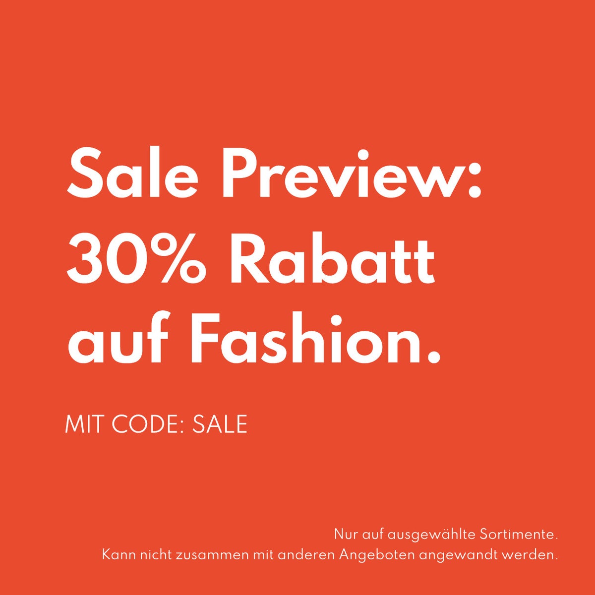 Sale Preview: 30% Rabatt