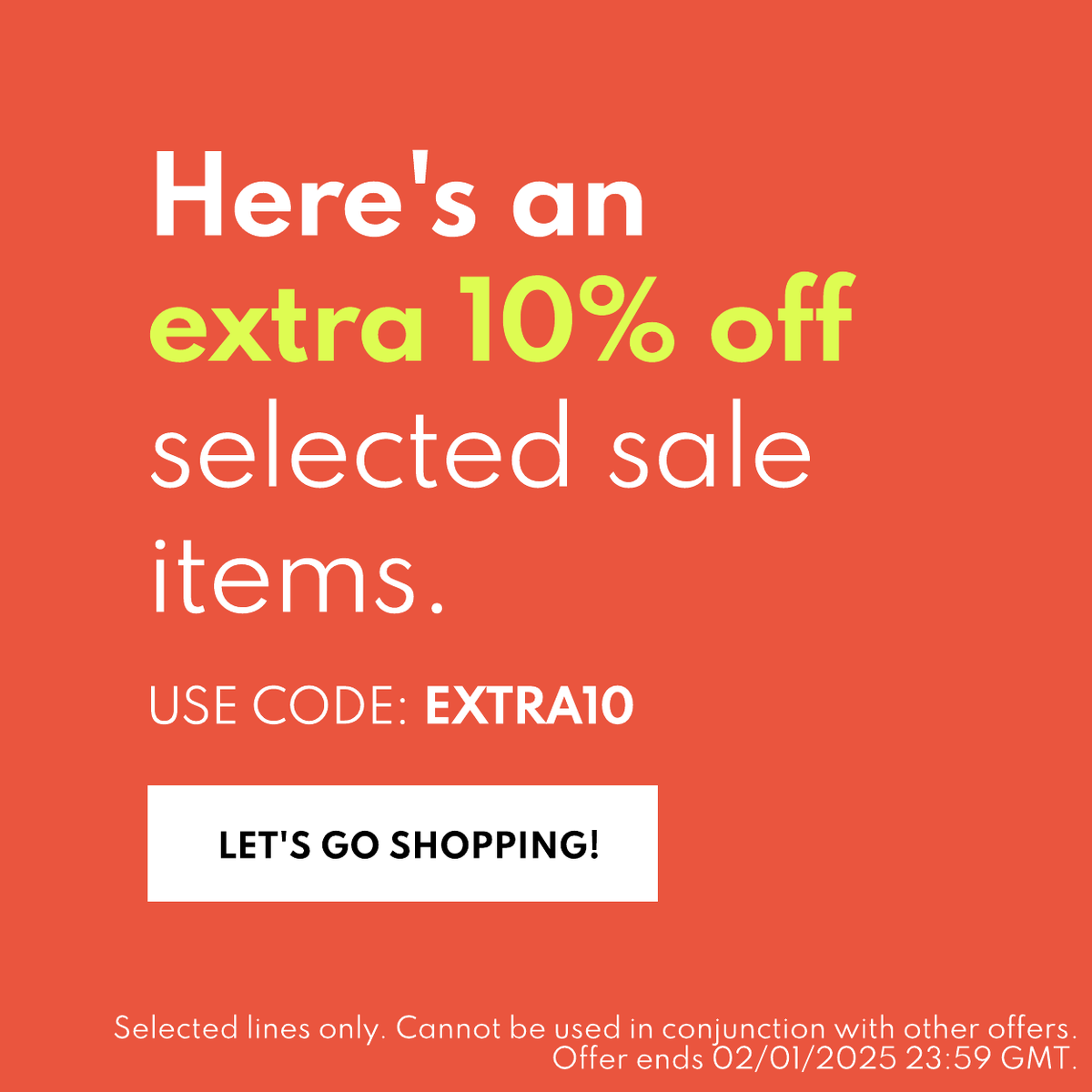 Extra 10% off with code EXTRA10. Shop now.