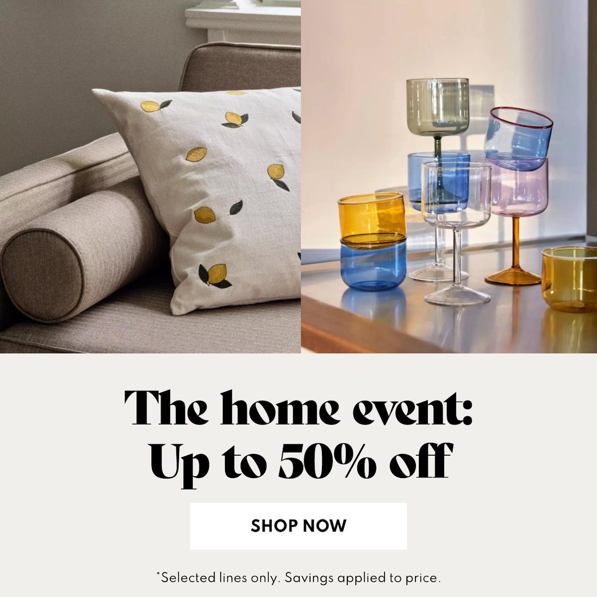 Home event: Up to 50% off