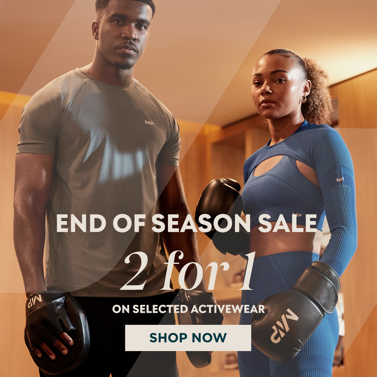 End of season sale, 2 for 1 on selected activewear
