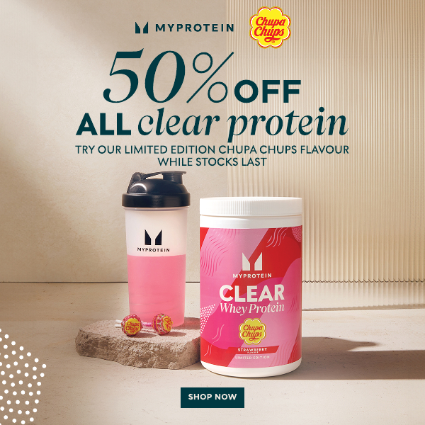 Impact Week Sale, Today Only. 50% off clear protein monohydrate auto applies at basket 'shop now'