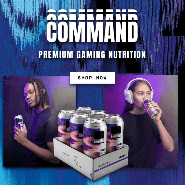 Command. Premium Gaming Nutrition. Shop Now.