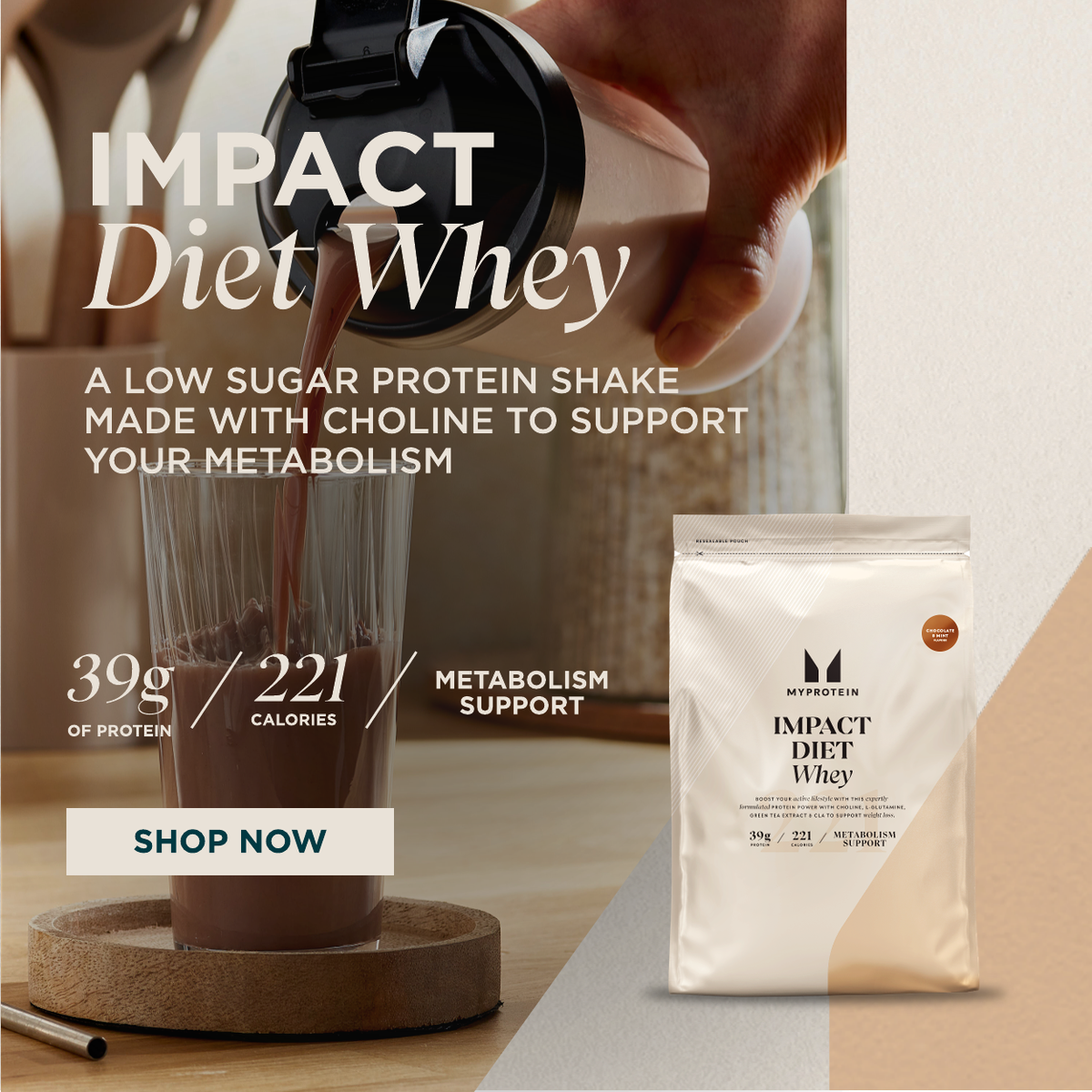 Discover Impact Diet Whey Protein, packed with 39 grams of protein & only 221 calories. shop now.