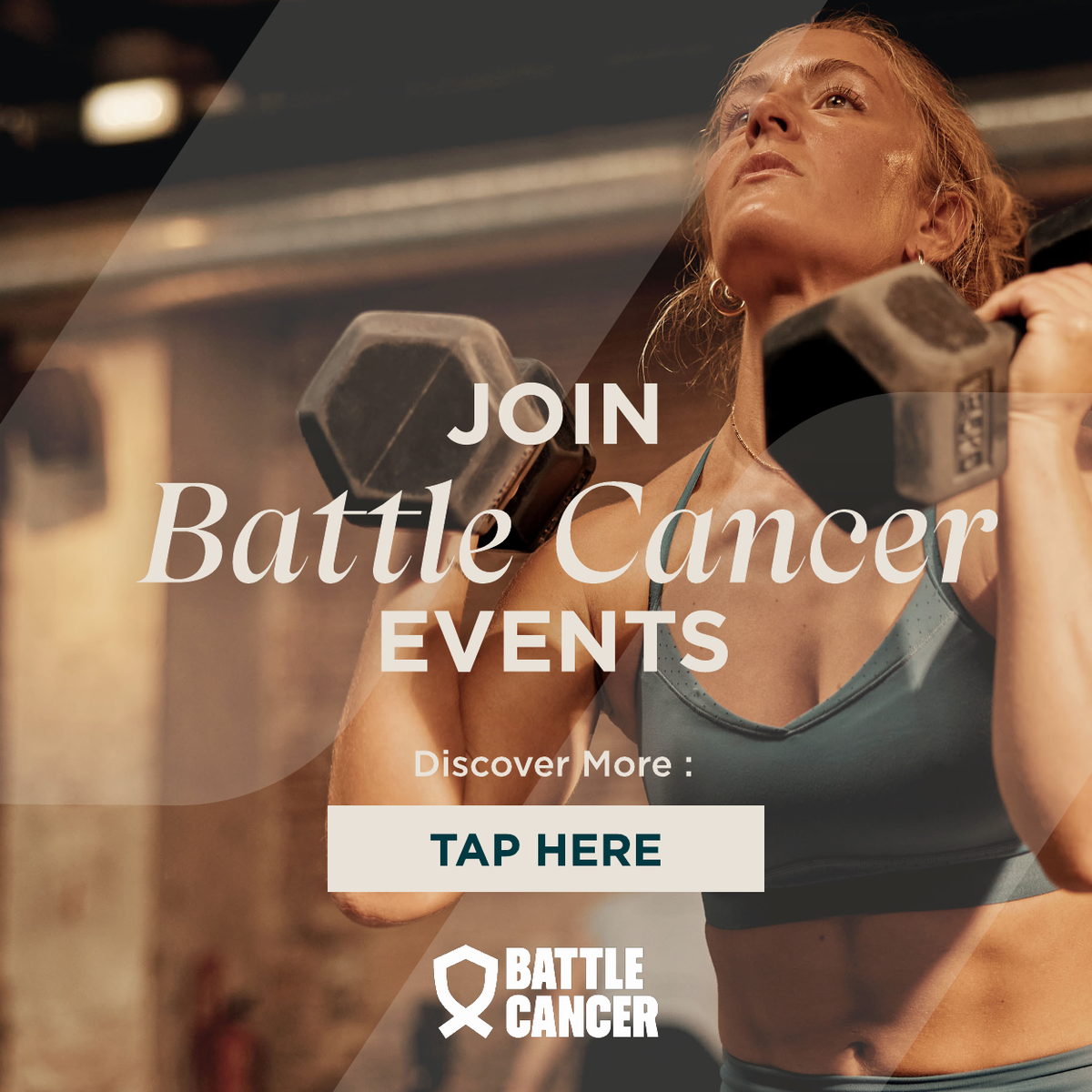 Join Battle Cancer Events. Find out more. Tap Here.