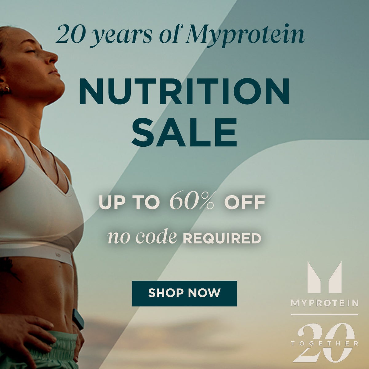 Nutrition sale. Up to 60% off * Discount applies to product rrp at basket. shop now.