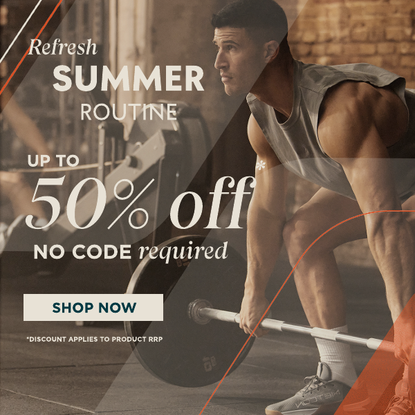 Refresh & save up to 50% across all your fitness favourites. No code required. shop now.
