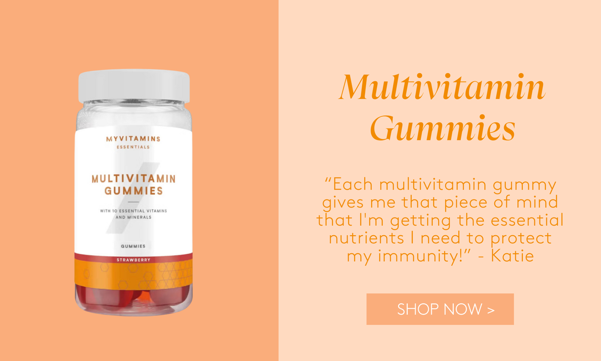 “Each Multivitamin gives me that piece of mind that I'm getting the essential nutrients I need to protect my immunity.” - Katie Piper's quote on Myvitamins Multivitamin Gummies.