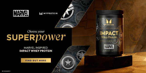 Choose your superpower, marvel inspired impact whey protein. Marvel x Myprotein