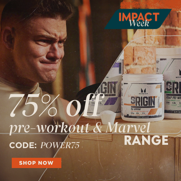 Impact Week: 75% off on Origin Pre-workout & Marvel Range