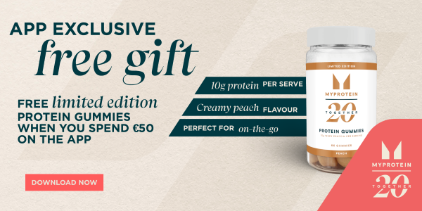 App exclusive free protein gummies on €50 spend