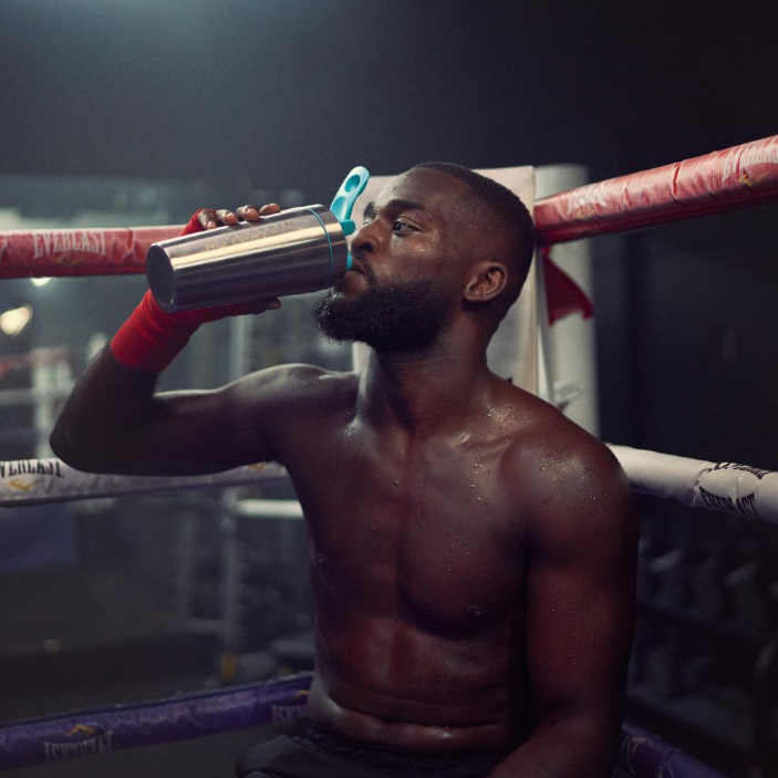 Athlete drinking