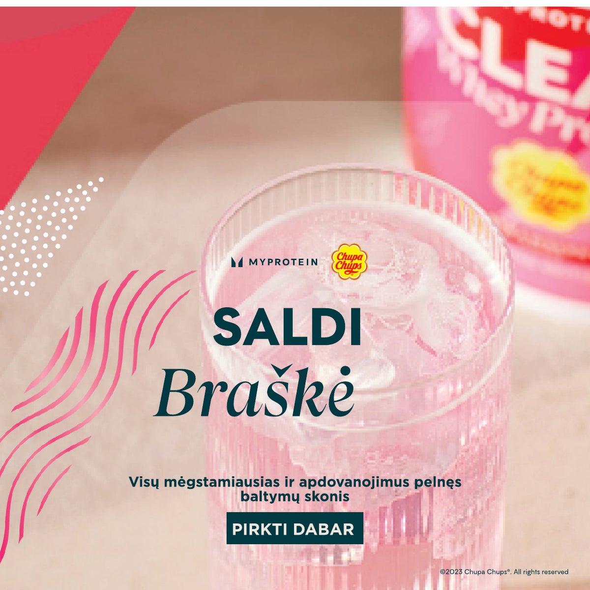 „Clear Whey“ – „Chupa Chups®“ braškių skonis