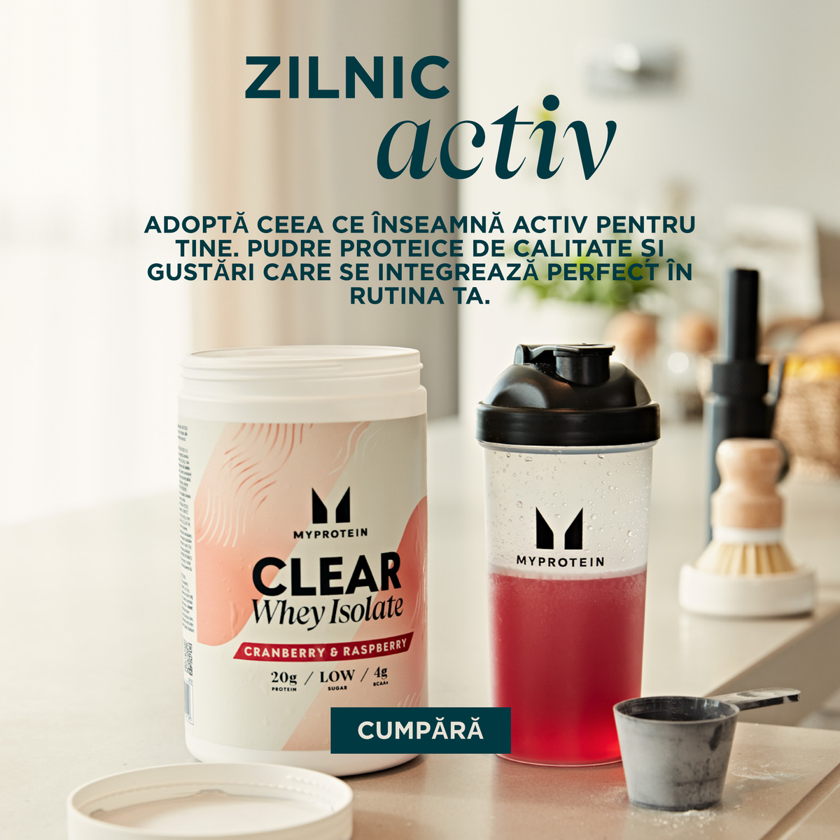 Zilnic activ. Adoptă ceea ce înseamnă activ pentru tine. pudre proteice de calitate și gustări care se integrează perfect în rutina ta. Cumpără acum!