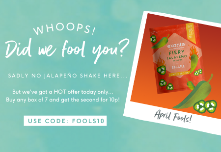 Whoops did we fool you? Sadly no jalapeno shake here 'but we've got a hot offer today only... Buy any box of 7 and get the second for 10p