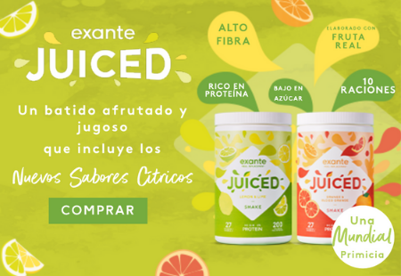 exante JUICED ' A fruity meal replacement shake with clear whey protein' New citrus flavours