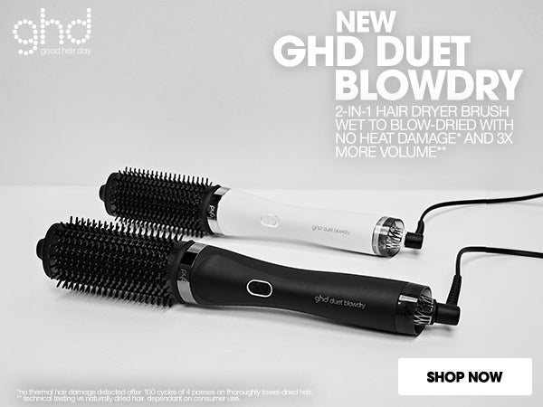 NEW GHD DUET BLOWDRY 2-IN-1 HAIR DRYER BRUSH WT TO BLOW-DRIED WITH NO HEAT DAMAGE AND 3X MORE VOLUME