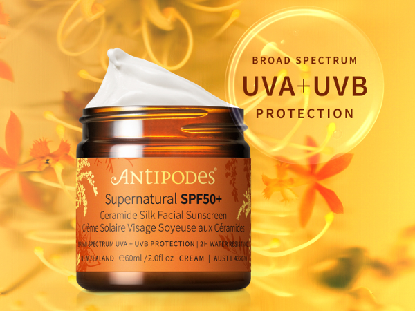 Antipodes new product SPF top banner - UVA and UVB protection
