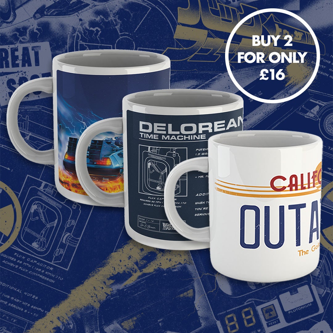 GREAT SCOTT! BUY 2 BACK TO THE FUTURE MUGS FOR JUST £16!