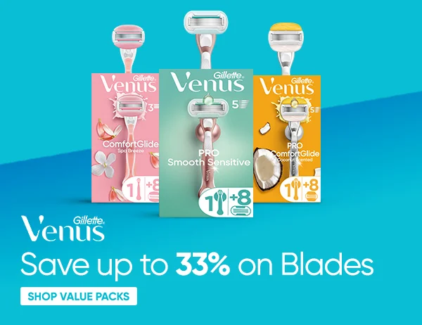 Save up to 20% on Venus Value Pack Blades | Gillette Venus
