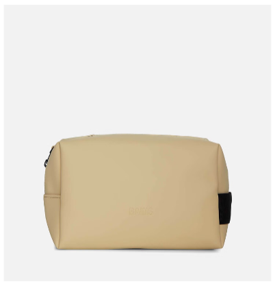 Rains Logo Faux Leather Wash Bag