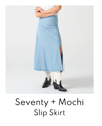 Seventy + Mochi Faye Denim Slip Skirt