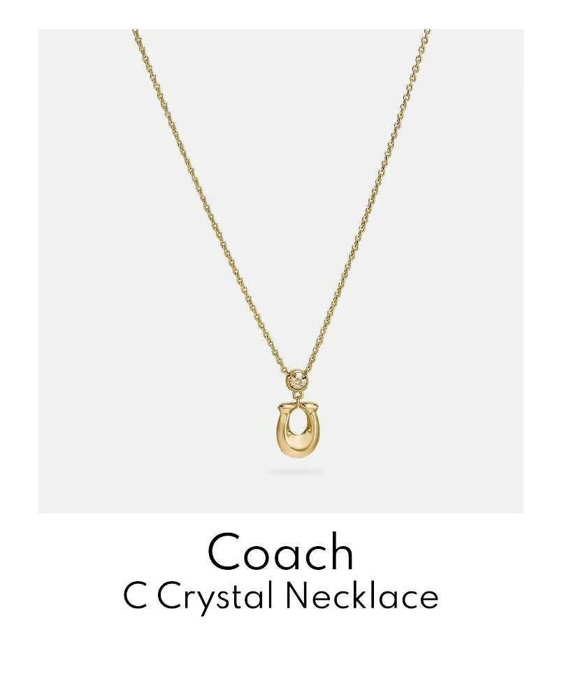 Coach Women's C Crystal Necklace - Gold/Clear
