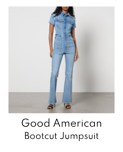 Good American Fit For Success Bootcut Denim Jumpsuit