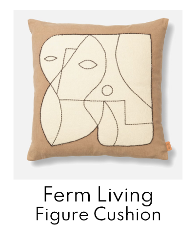 Ferm Living Figure Cushion - Dark Taupe/Off-white