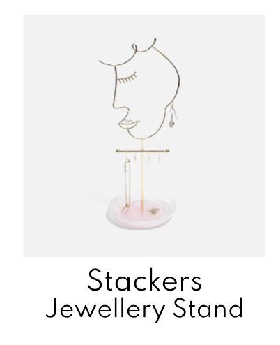 Stackers Rose Quartz Effect 5 Hook Face Jewellery Stand