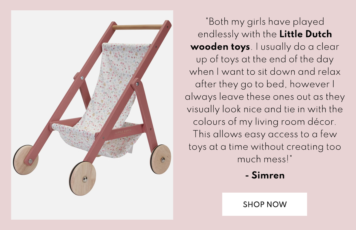 Little Dutch Wooden Doll Stroller