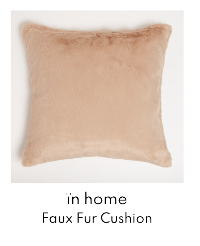 ïn home Recycled Polyester Faux Fur Cushion - Brown
