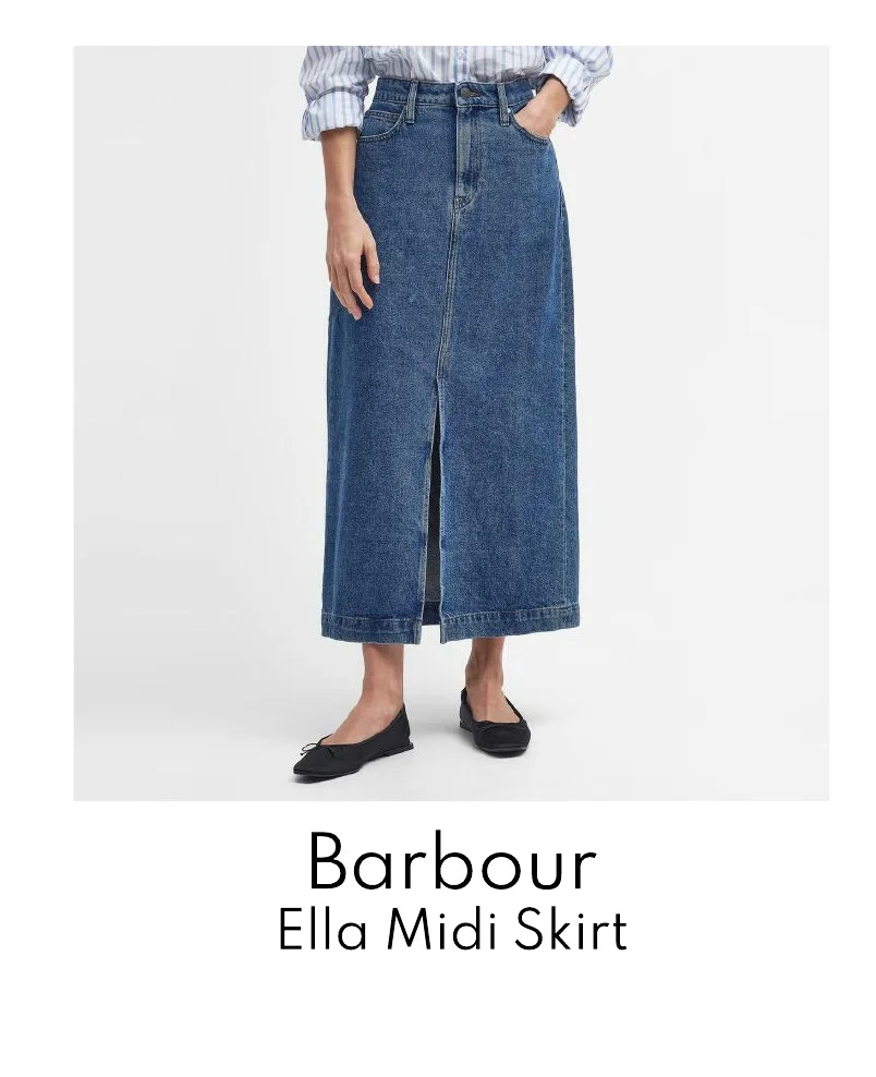 Barbour Ella Denim Midi Skirt
