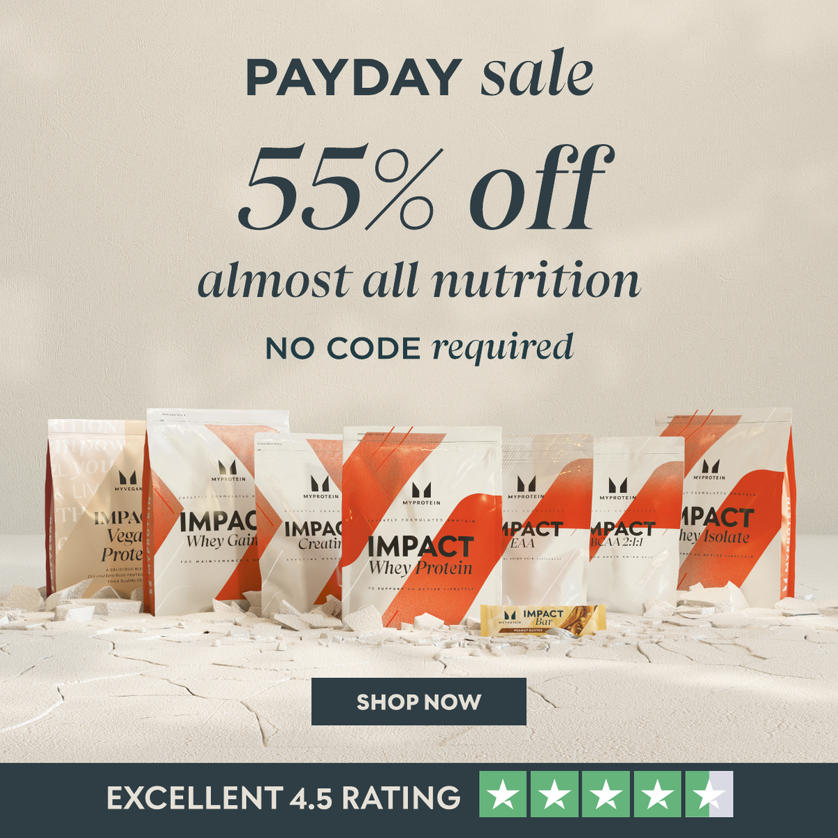 55% off almost all nutrition. Shop Now.