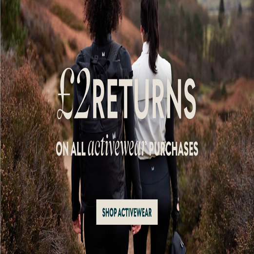£2 returns with any activewear order