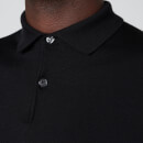 John Smedley Men's Payton 30 Gauge Merino Short Sleeve Polo Shirt - Black - S