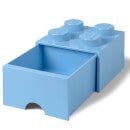 LEGO Storage 4 Knob Brick - 1 Drawer (Light Royal Blue)
