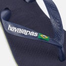 Havaianas Kids' Brasil Logo Flip Flops - Navy Blue - EU 29-30/UK 12 Kids - Navy