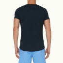 Ob-T 테일러드 핏 크루넥 티셔츠 네이비